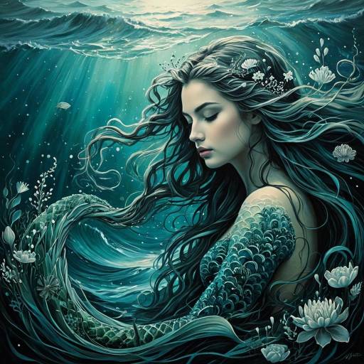 Serene Sea Nymph Underwater Portrait