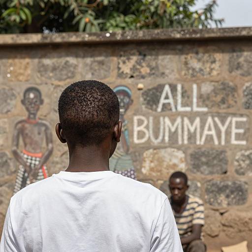 Back View of Two People by Wall