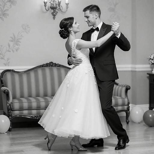 Elegant Wedding Dance in Black and White
