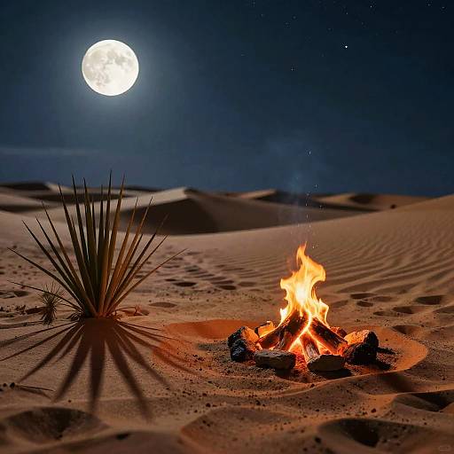 Realistic Nighttime Desert Diorama