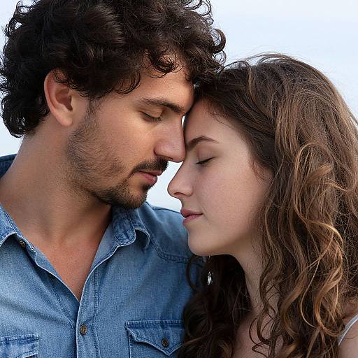 Intimate Close-Up of Loving Couple