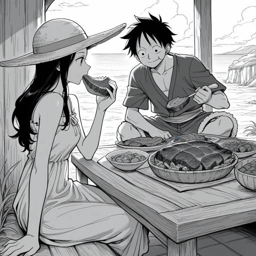 Monochrome Adventure with Luffy and Friends