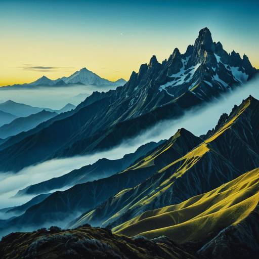 Misty Mountain Ridge at Dawn