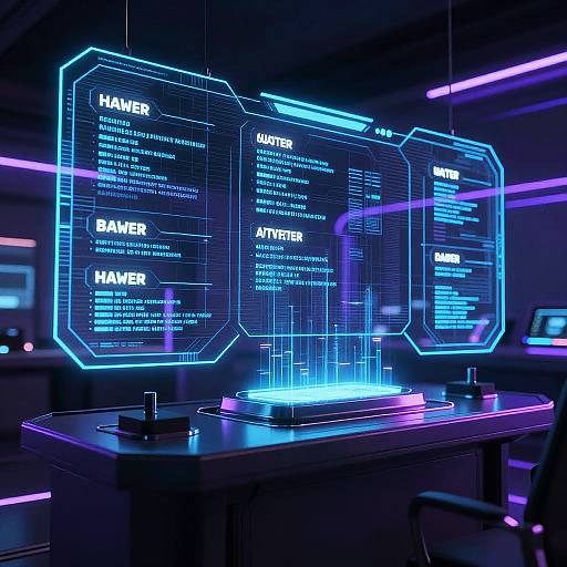 Futuristic Holographic Cyberpunk Interface