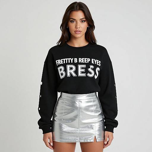 Trendy Woman in Stylish Streetwear