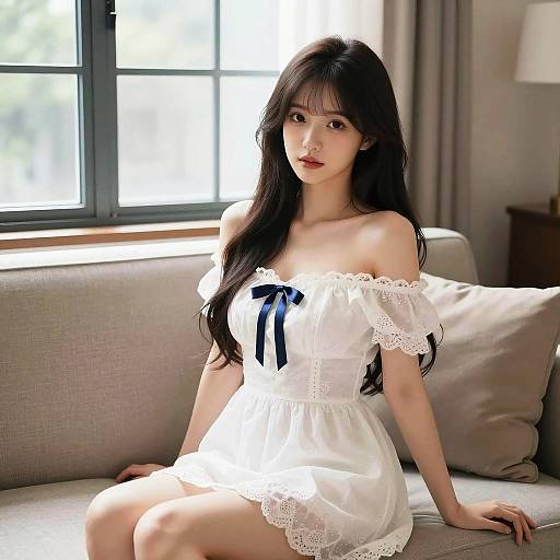 Serene Young Woman in Elegant Setting