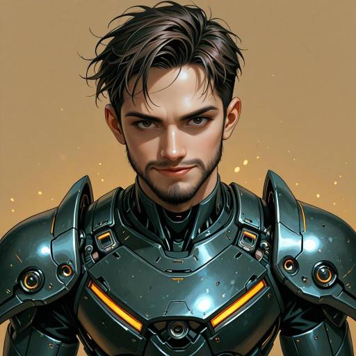 Cyborg Warrior: Confident Slender Male Cyborg Warrior: Confident Slender Male