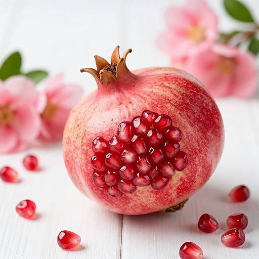 Pomegranate with Pink Flowers
