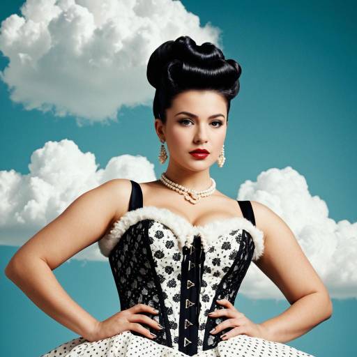 Retro Style Woman with Victory Rolls Hairstyle