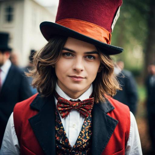 Young Man in Mad Hatter Costume