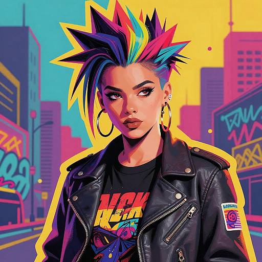 Vibrant Pop Art Urban Illustration