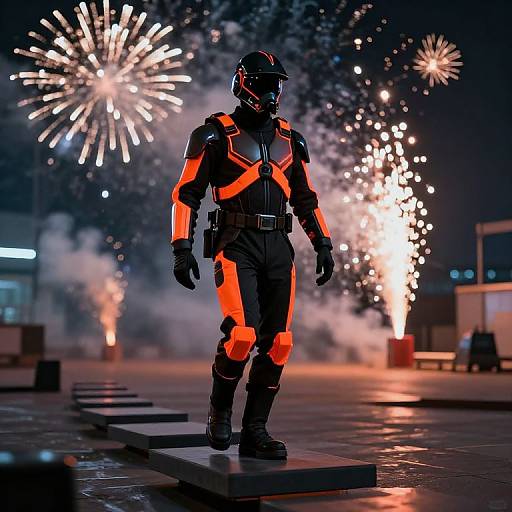 Neon Tron Surveillance Walk