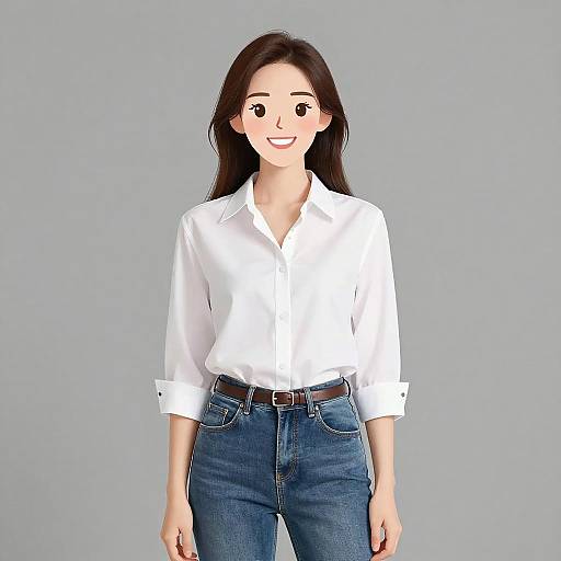 Smiling Woman in Chic Minimalist Outfit