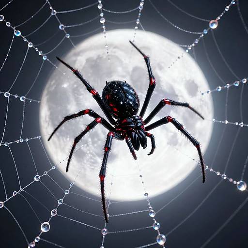 Cyberpunk Black Spider on Moonlight