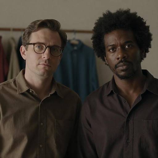 Intense Portrait of Two Men Indoors