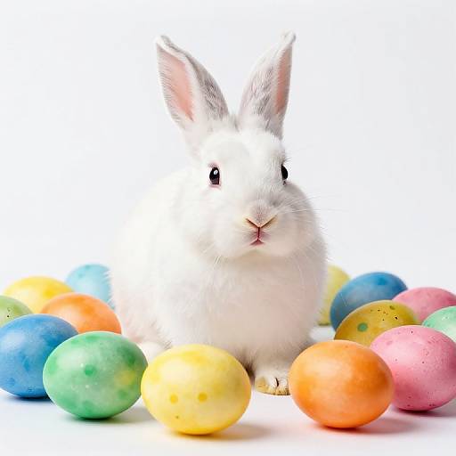 Hyper-Realistic Bunny with Easter Eggs
