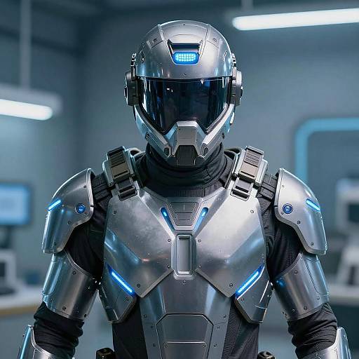 Futuristic Cyber Detective in Tactical Armor