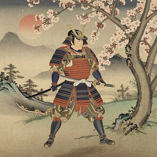 Traditional Samurai Warrior Painting