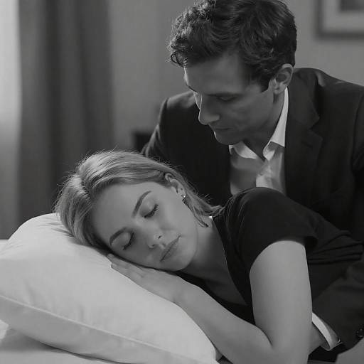 Tender Black and White Couple Portrait