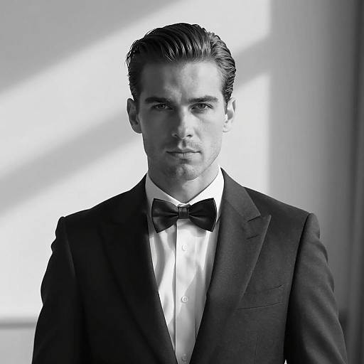 Elegant Black and White Portrait of a Gentleman