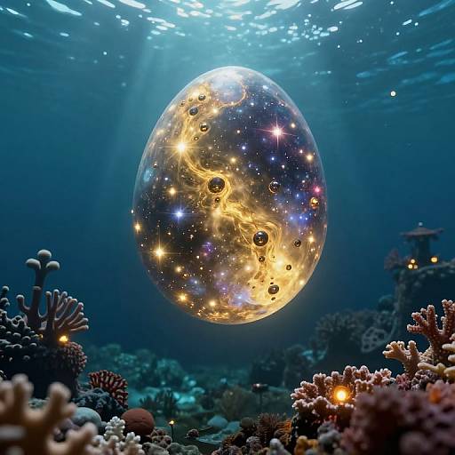 Cosmic Egg in Ethereal Ocean Depths