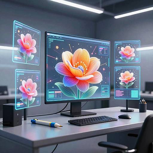 Futuristic High-Tech AI Art Studio