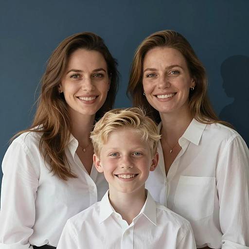 Joyful Family Portrait with Gradient Background