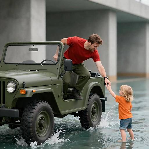 Jeep Rescue in Turbulent Waters