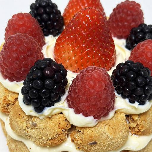 Vibrant Mixed Fruit and Cream Dessert