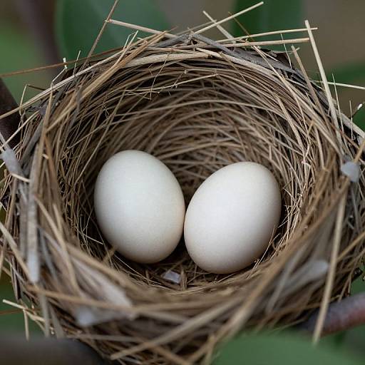 Gray Catbird Egg Nest Illustration