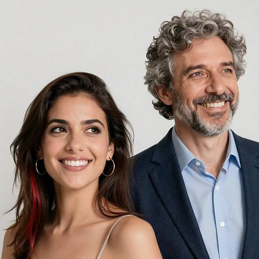 Smiling Couple Portrait on White Background
