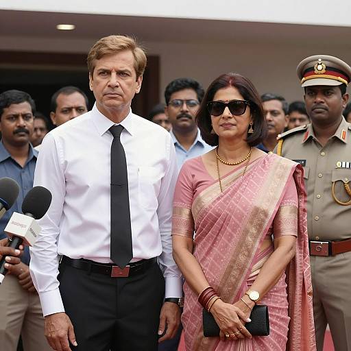 Candid Moment: Man, Woman, and Crowd