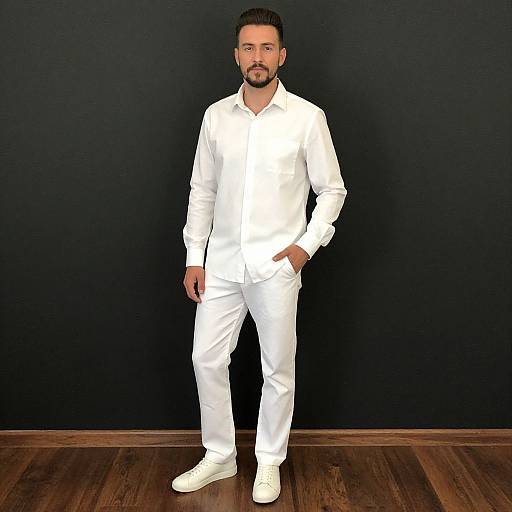 Casual Man in White Outfit
