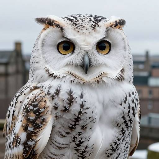 Photorealistic White Speckle Owl in Edinburgh