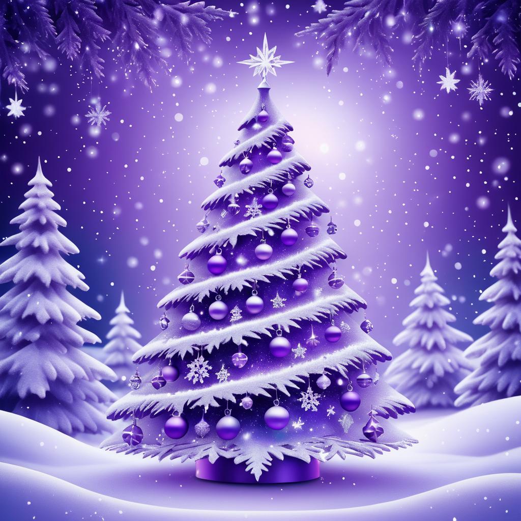 Enchanting Violet Christmas Wonderland Scene