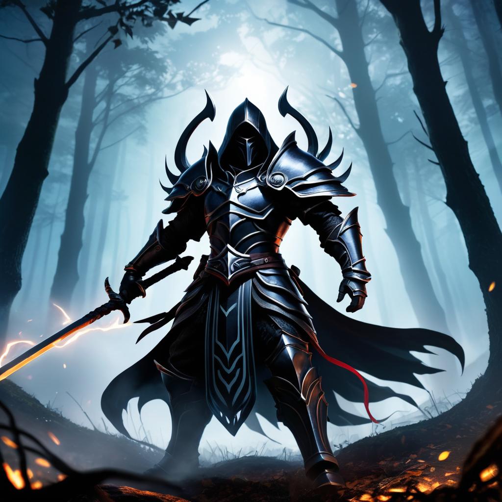 Legendary Warrior in Haunted Forest