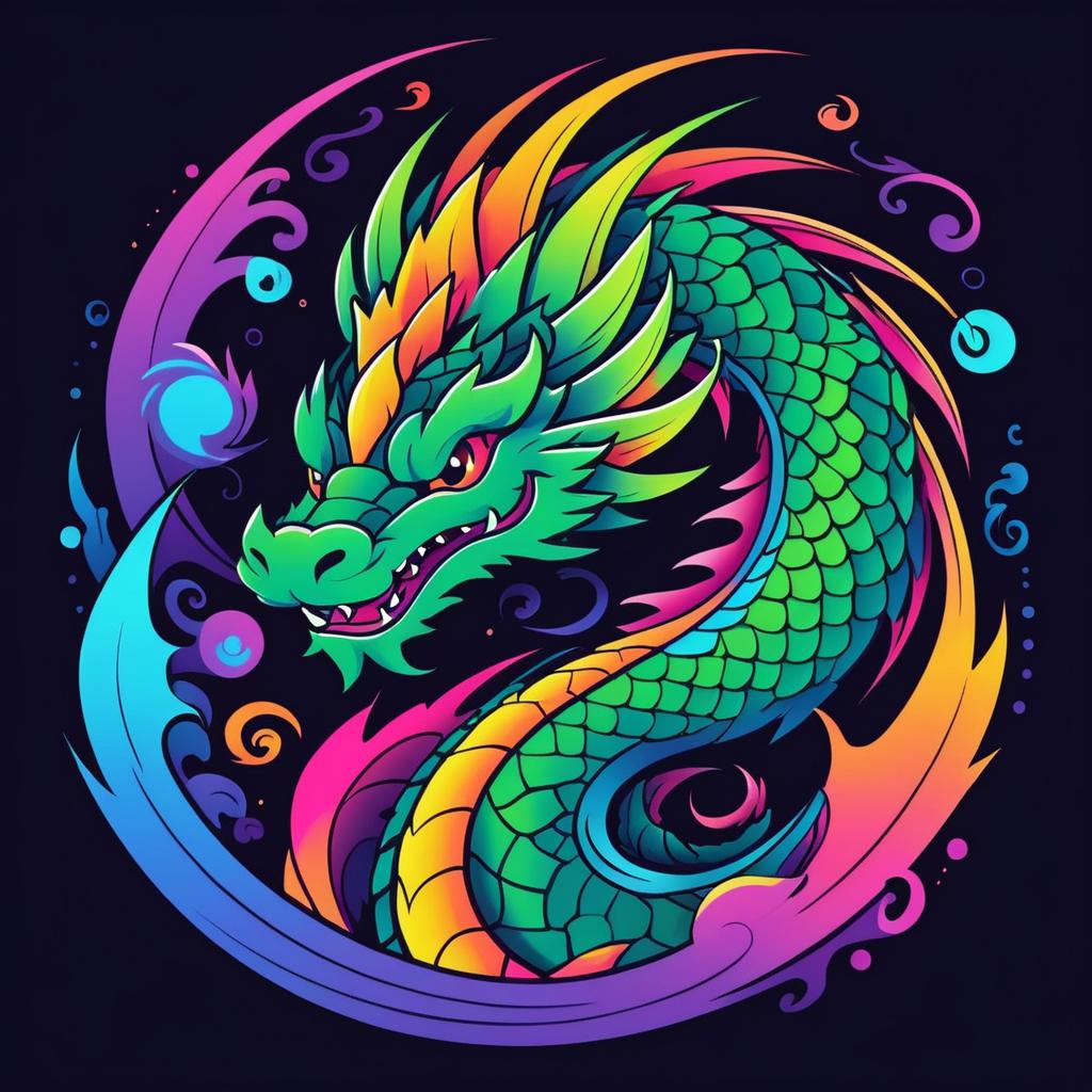 Stylish Vector Dragon T-Shirt Design