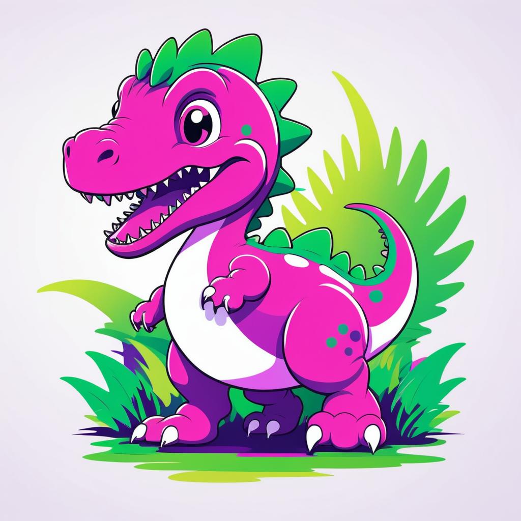 Vibrant Playful Dinosaur T-Shirt Design