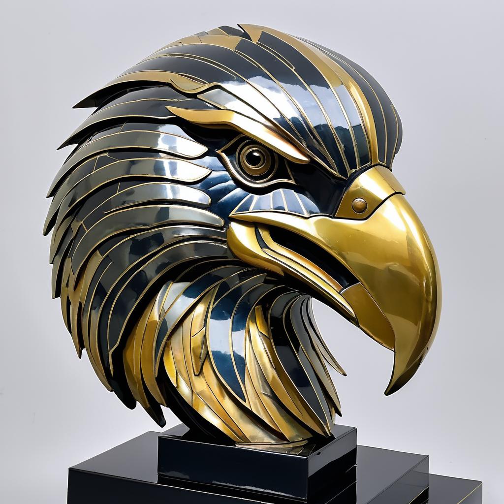 Impressive Art Deco Eagle Head Sculpture