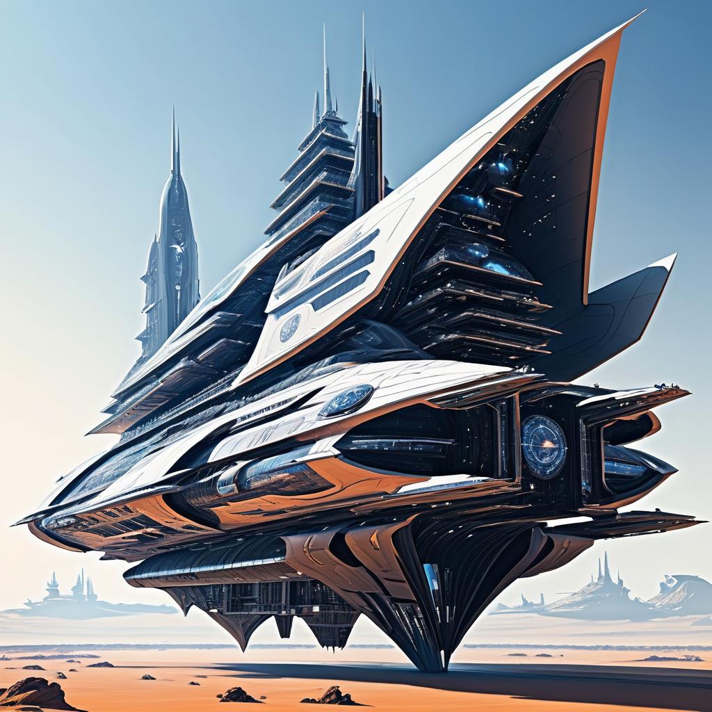 Futuristic Spaceship Inspired by Elson & Frazetta