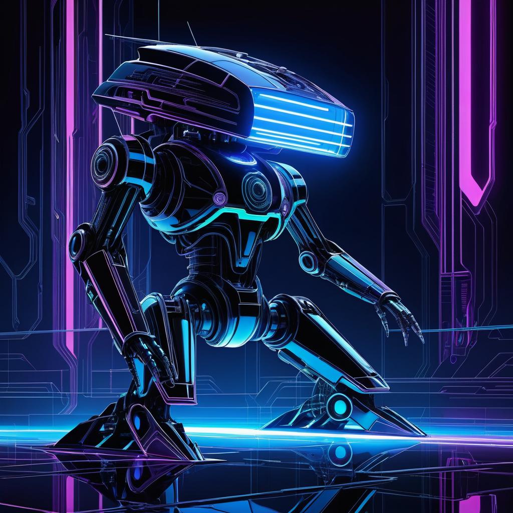 Detailed Isolated Futuristic Robot Art