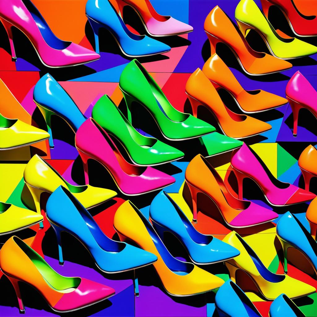 Pop Art High Heels in Warhol Style