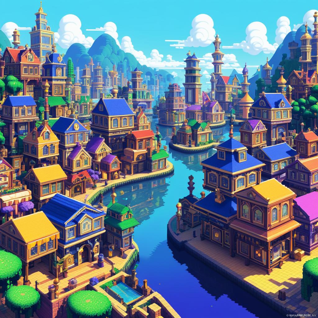 Pixel Art Port Town in Clockwork Kingdom