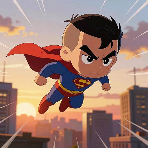 Receding Hairline Superhero at Sunset