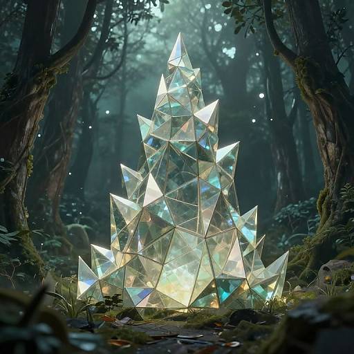 Crystalline Geometry Monster in Fractal Forest