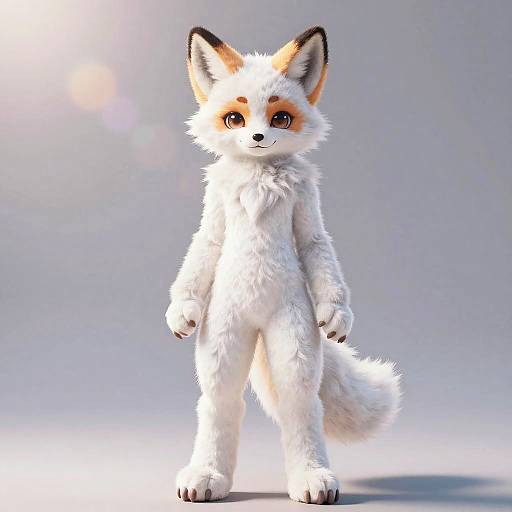 Realistic Kawaii Fox Fursuit Portrait
