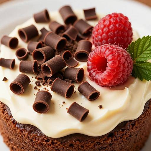 Close-Up Chocolate Raspberry Dessert