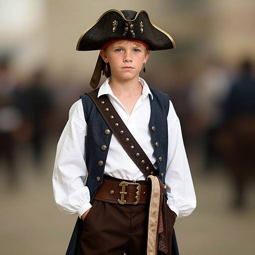 Blonde Musketeer in Pirate Attire