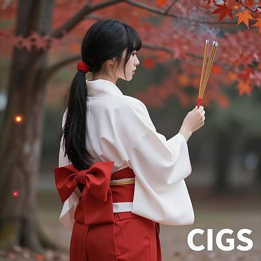 Elegant Woman in Traditional Japanese Attire