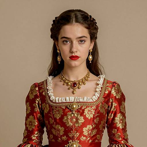 Elegant Gala Attire Portrait of Young Woman